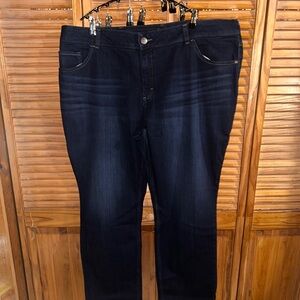 NWT- Lee Women's Straight Leg Jeans - Dark Blue- 26W